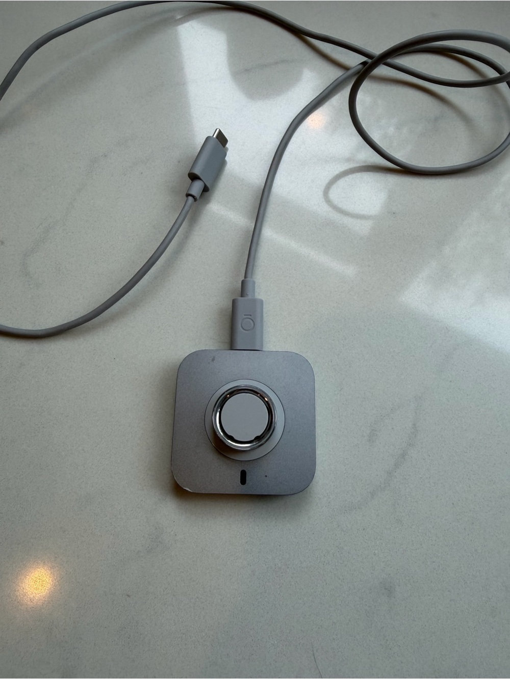 Oura Gray USB-C Charging Dock with Silver Accent